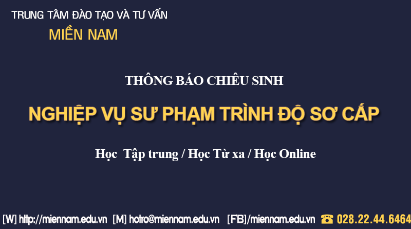 Chứng chỉ Nghiệp vụ Sư phạm trình độ Sơ cấp