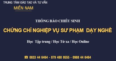 Chứng chỉ Nghiệp vụ Sư phạm dạy nghề