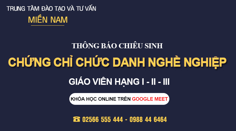 Khoá học Chứng chỉ Chức danh nghề nghiệp Giáo viên tại Quy Nhơn - Bình Định