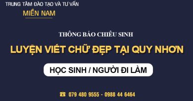 Luyện chữ đẹp tại Quy Nhơn - Bình Định