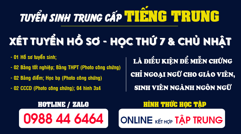Thông tin Tuyển sinh Trung cấp Tiếng Trung tại Bình Định