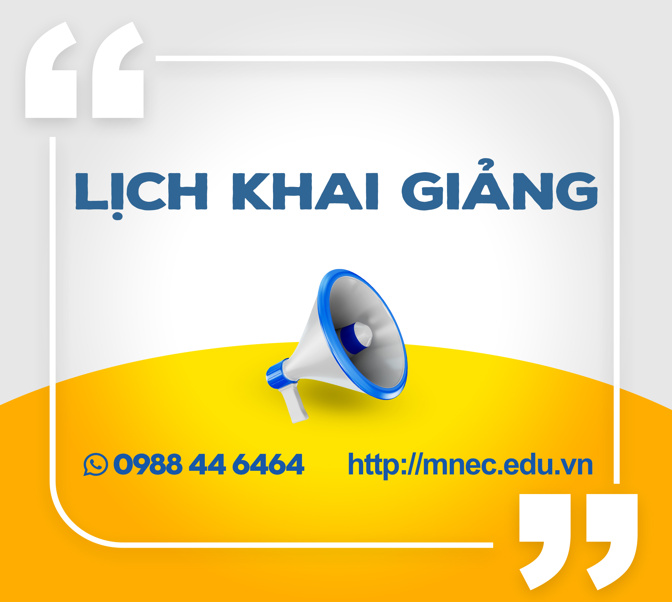 Lịch Khai giảng tại Quy Nhơn - Bình Định