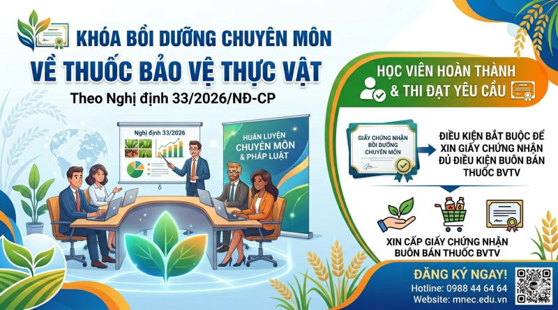 Lớp Bồi dưỡng Chuyên môn Bảo vệ thực vật - Học Online